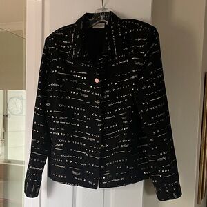 Erin London Black Jacket with Gold Trim